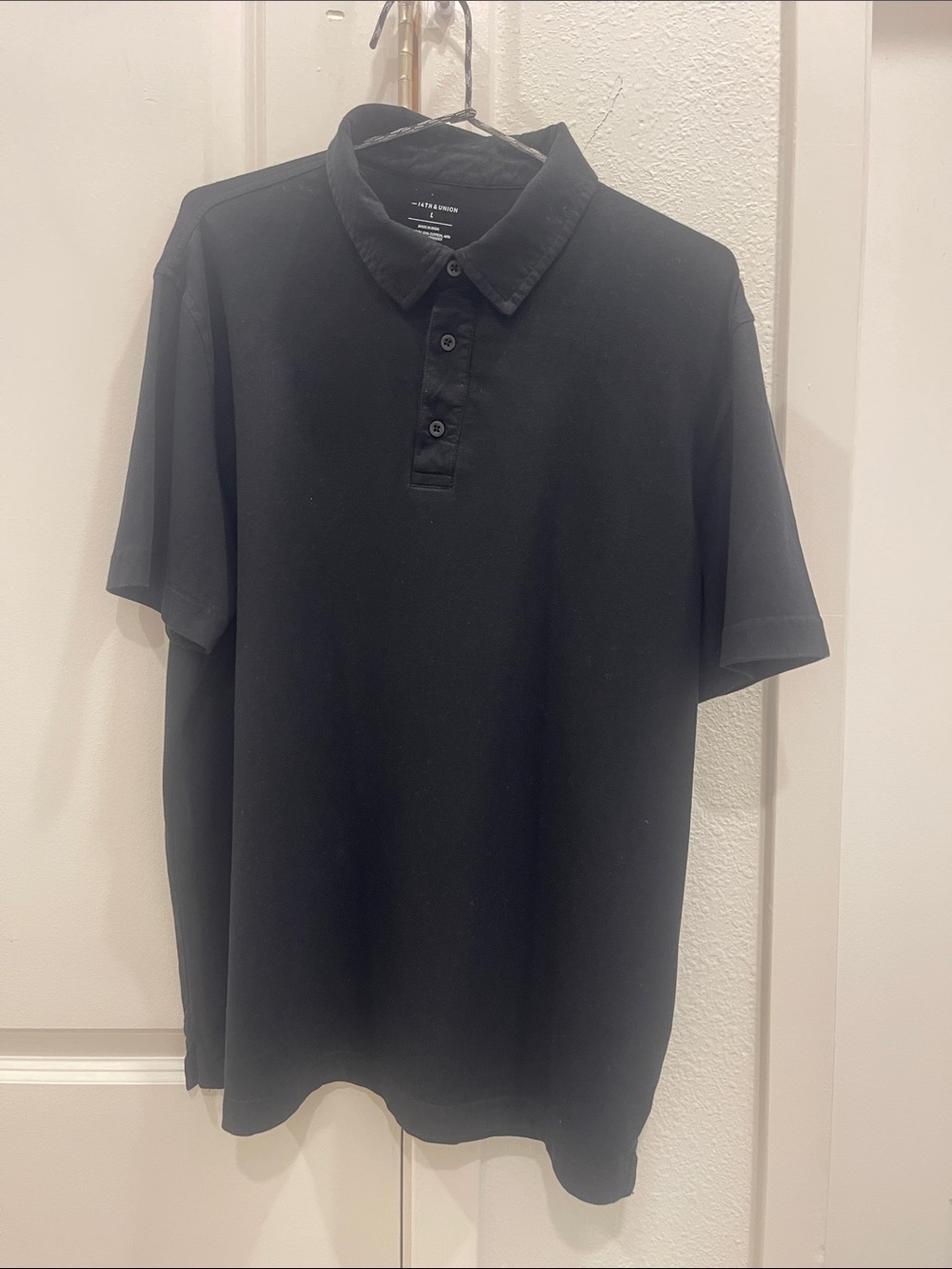 14th & Union Black Short-Sleeve Polo Shirt